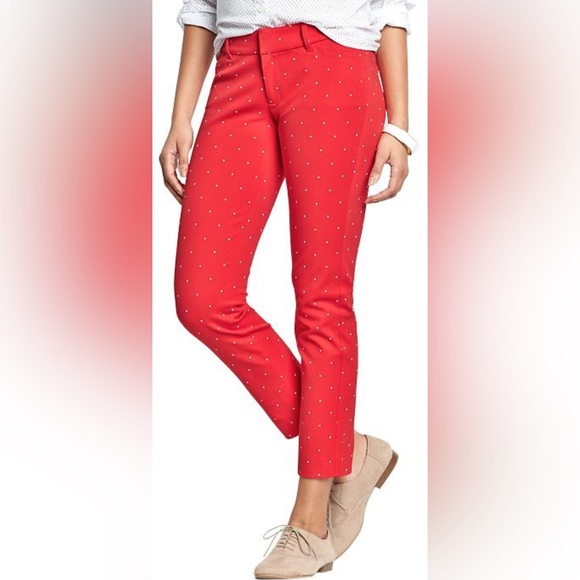 Old Navy Pants - Old Navy Red Pixie Pants with White Dots